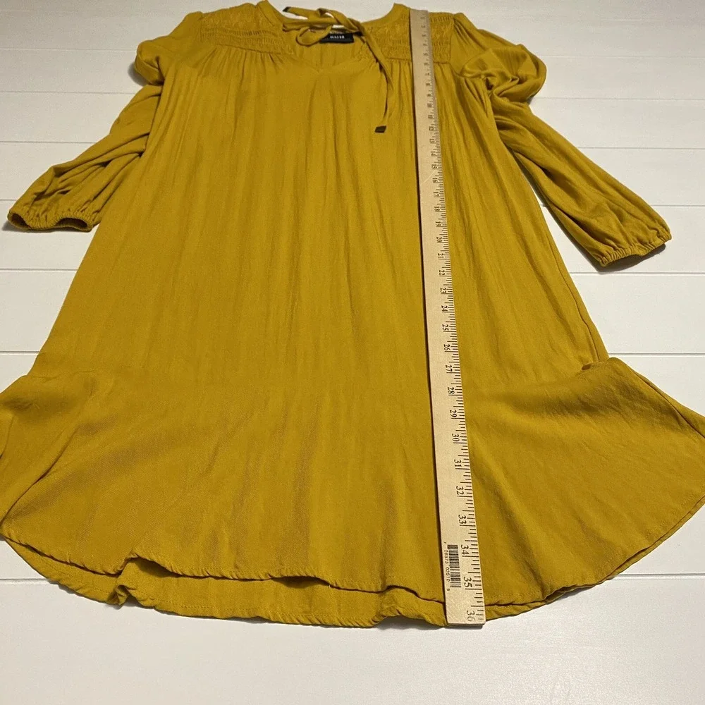 Maeve by Anthropologie Ragonda Yellow Tunic Dress Long Sleeve‎ Women's size 8